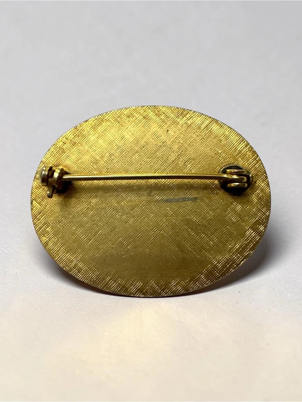Engraved Monogram 'K' Gold Tone Oval Signet Brooch